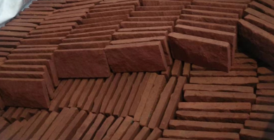 red sandstone cobble